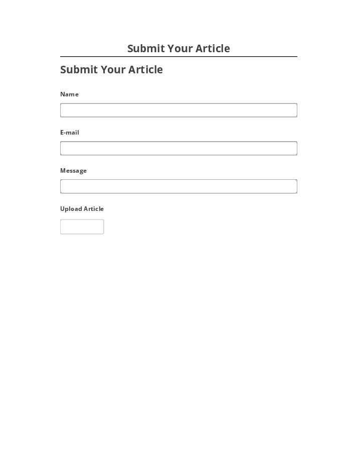 Incorporate Submit Your Article in Salesforce