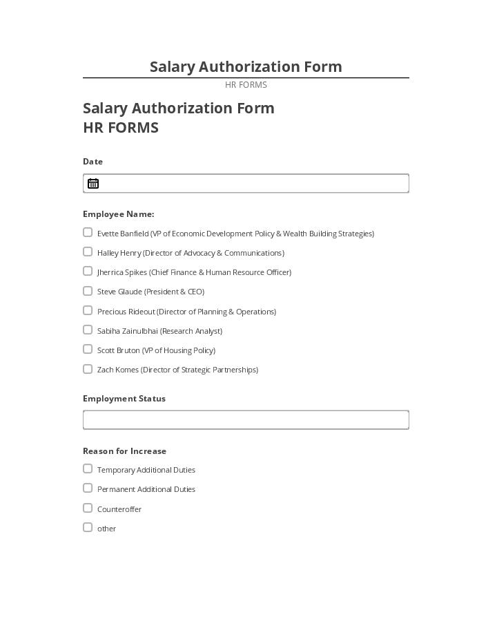 Extract Salary Authorization Form from Salesforce