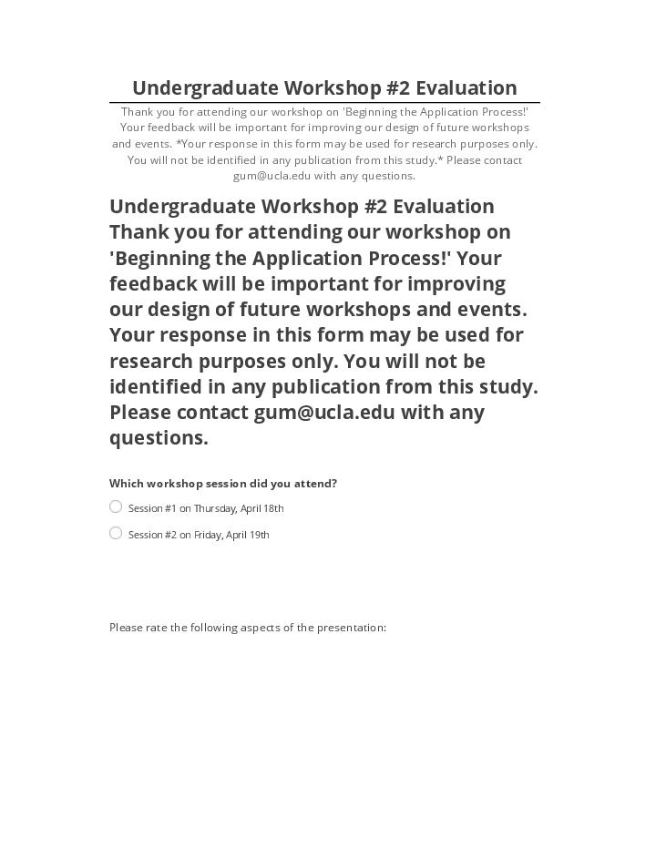 Synchronize Undergraduate Workshop #2 Evaluation with Netsuite
