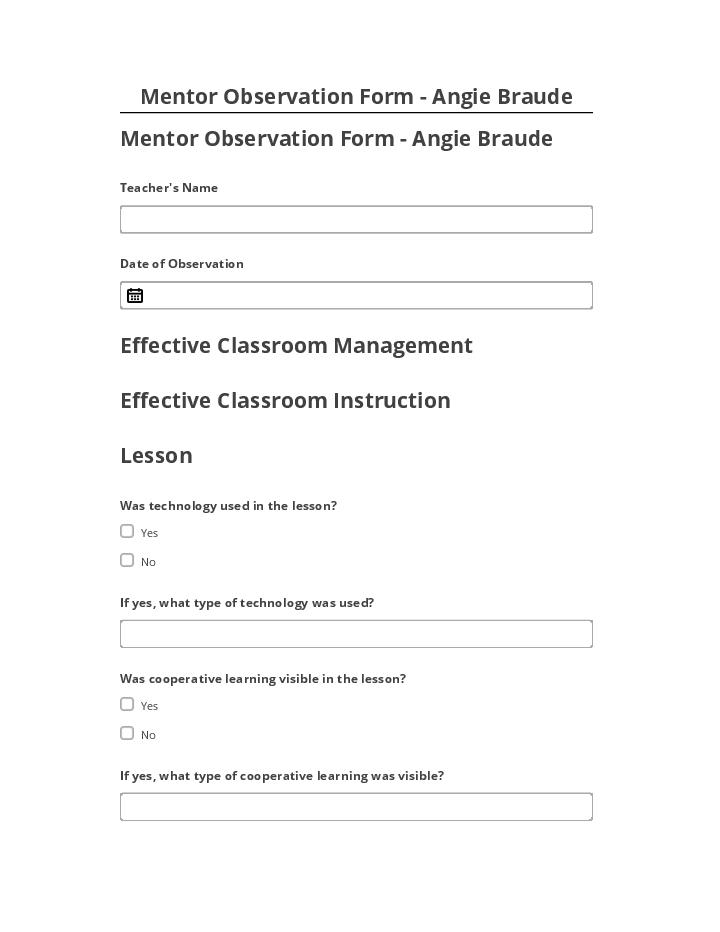 Integrate Mentor Observation Form - Angie Braude