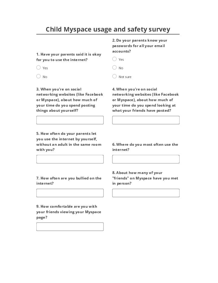 Export Child Myspace usage and safety survey to Microsoft Dynamics