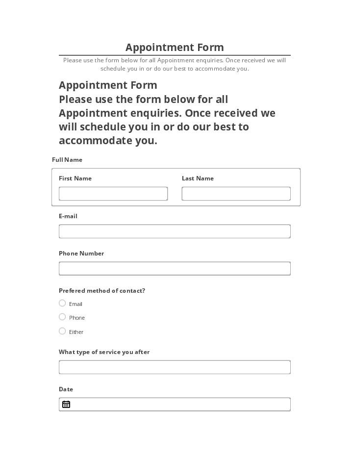 Automate Appointment Form in Netsuite