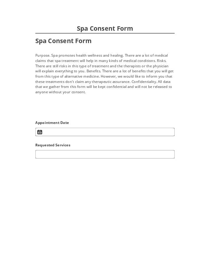 Update Spa Consent Form