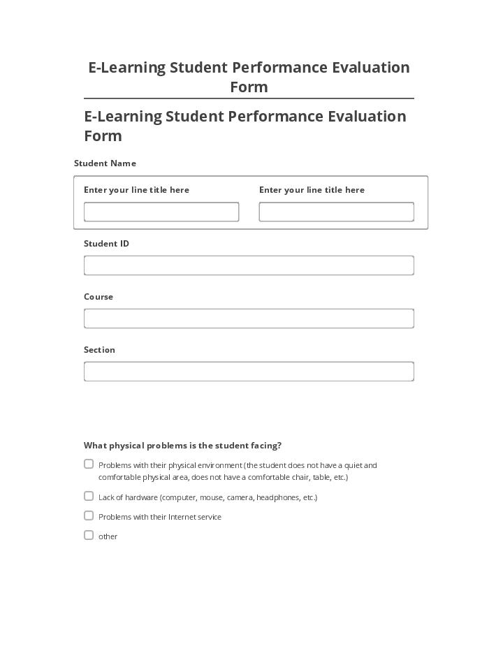Update E-Learning Student Performance Evaluation Form from Netsuite