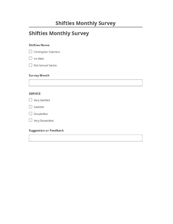 Export Shifties Monthly Survey to Salesforce