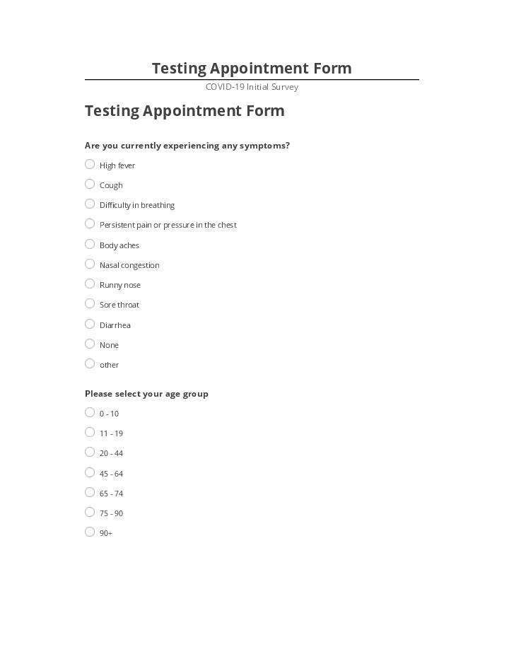 Integrate Testing Appointment Form with Salesforce