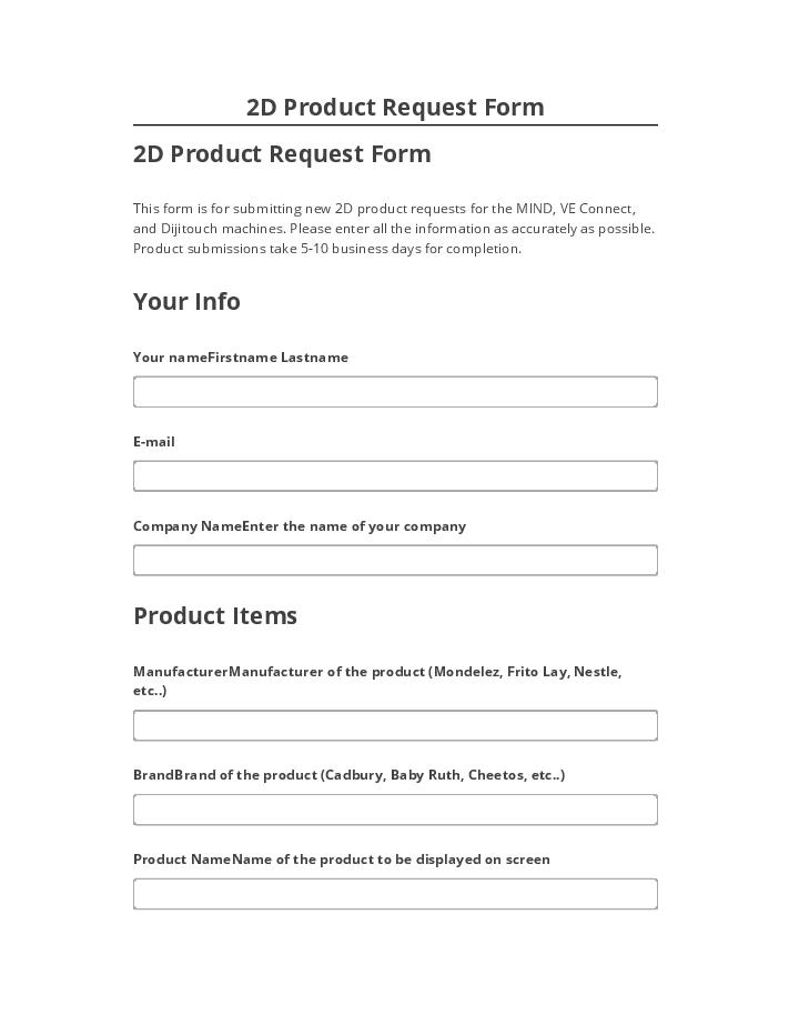 Pre-fill 2D Product Request Form from Netsuite
