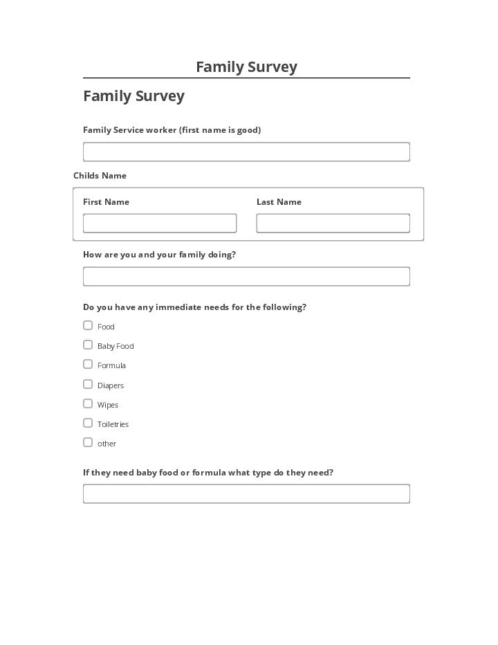 Export Family Survey to Salesforce