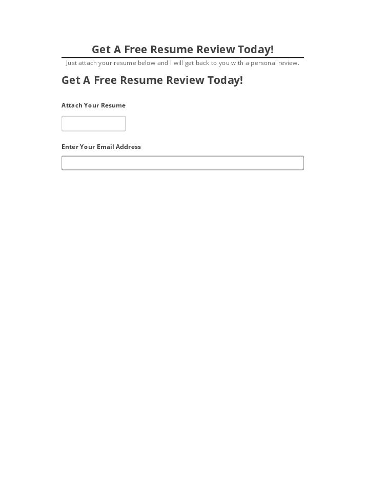 Integrate Get A Free Resume Review Today! with Salesforce