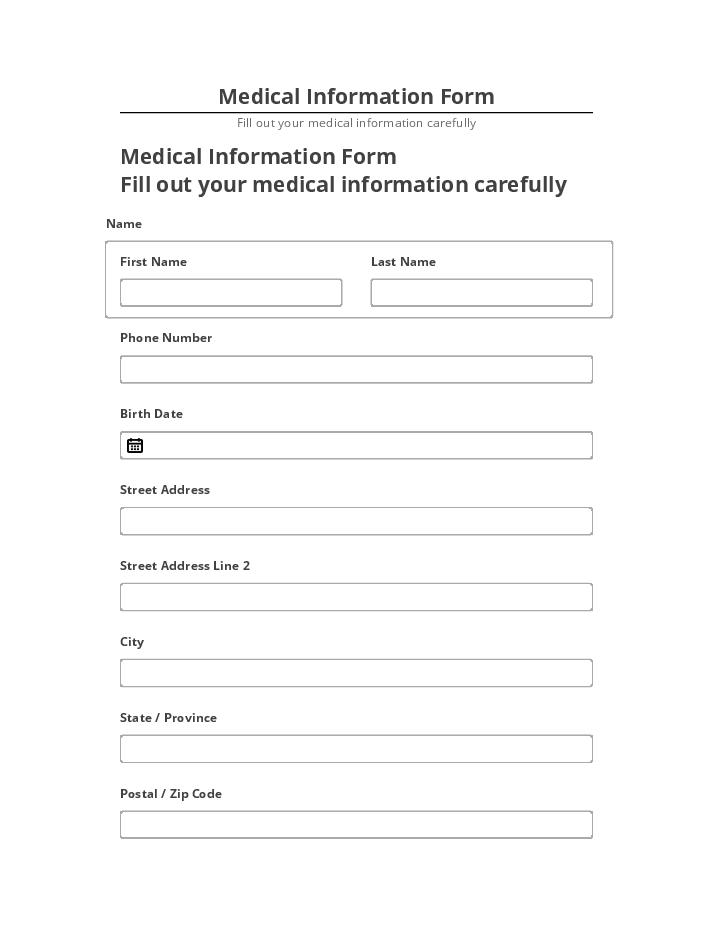 Synchronize Medical Information Form with Salesforce