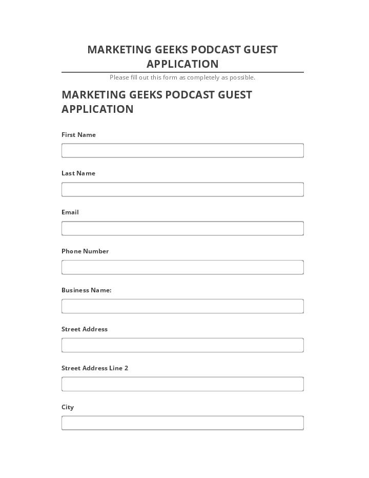 Archive MARKETING GEEKS PODCAST GUEST APPLICATION to Salesforce