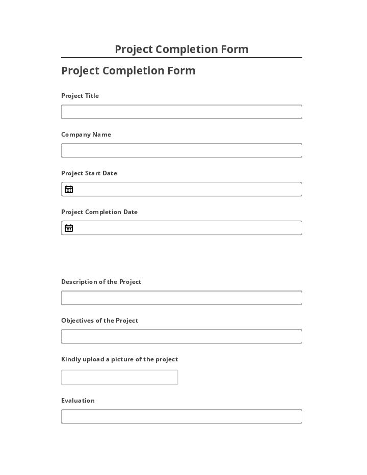 Update Project Completion Form from Salesforce