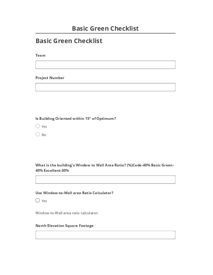 Extract Basic Green Checklist from Salesforce