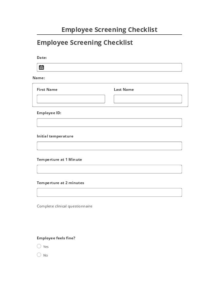 Extract Employee Screening Checklist from Microsoft Dynamics