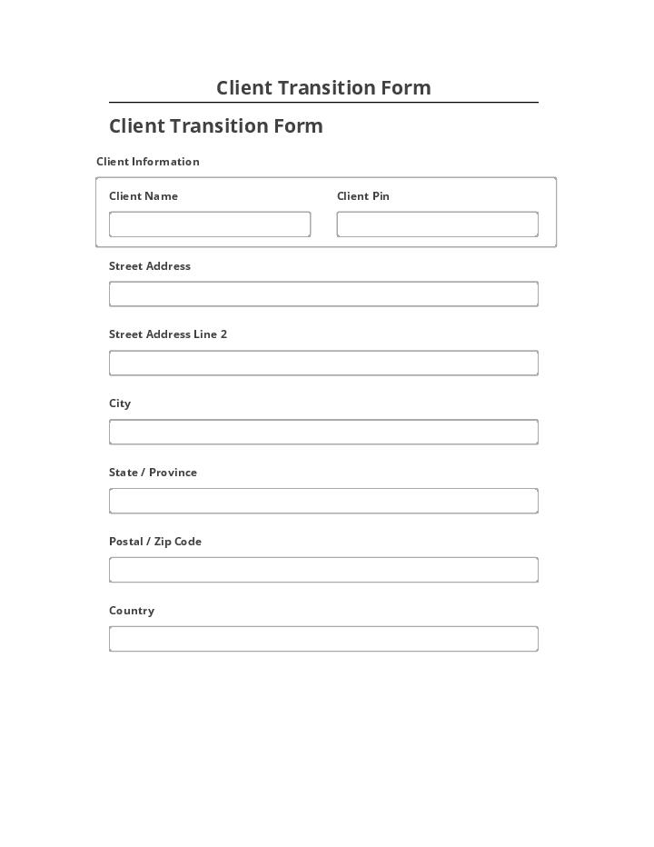 Integrate Client Transition Form with Microsoft Dynamics