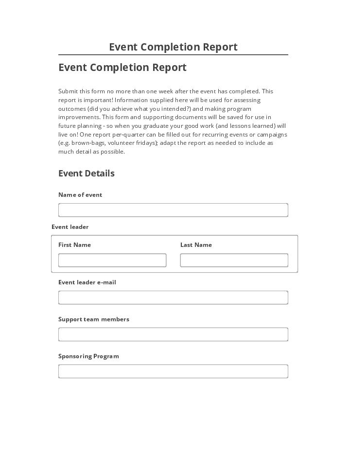 Automate Event Completion Report in Salesforce