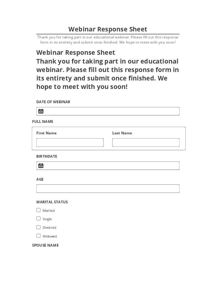 Export Webinar Response Sheet to Netsuite