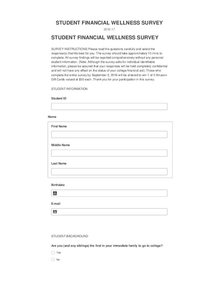 Extract STUDENT FINANCIAL WELLNESS SURVEY from Salesforce