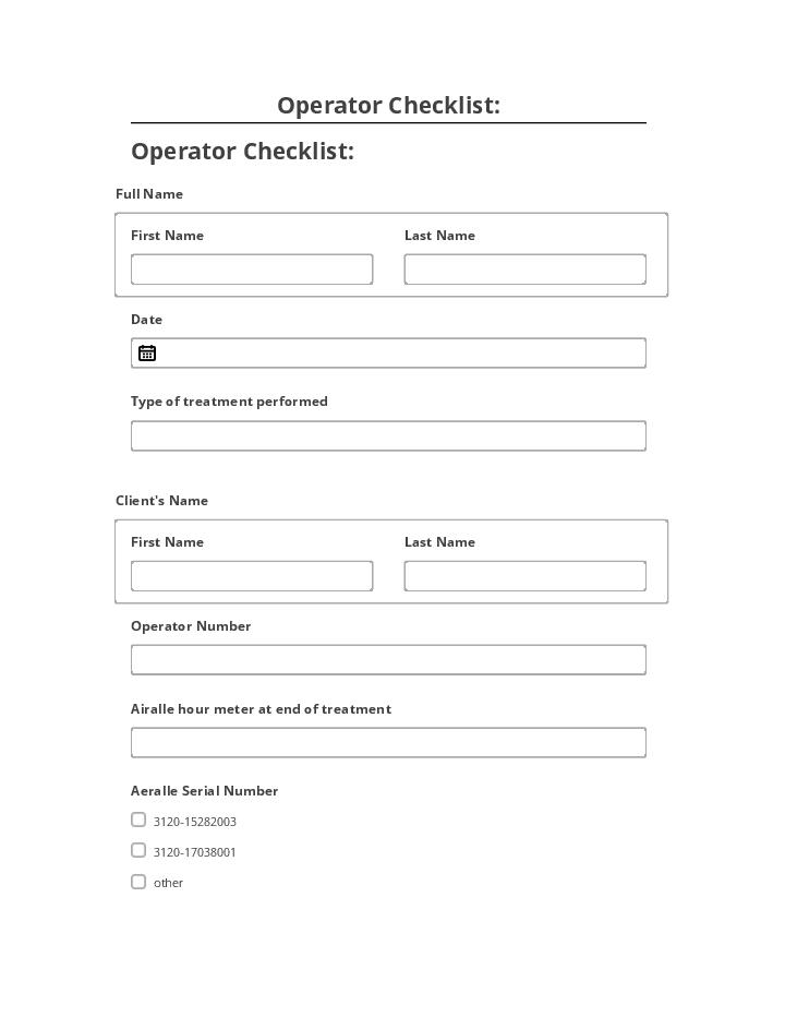 Automate Operator Checklist: in Netsuite