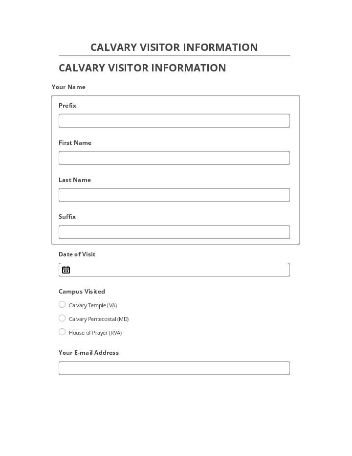 Automate CALVARY VISITOR INFORMATION