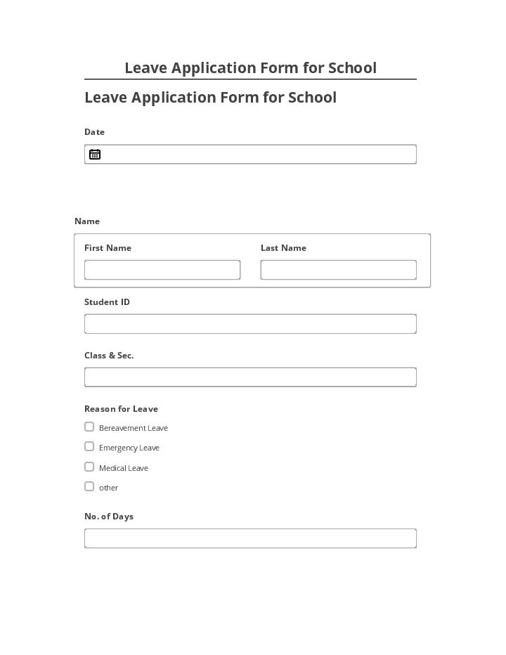 Update Leave Application Form for School from Microsoft Dynamics