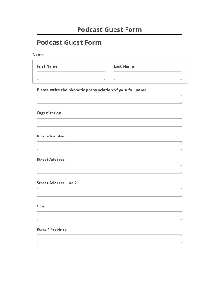 Arrange Podcast Guest Form