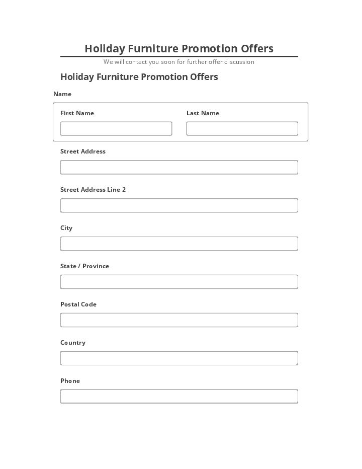 Archive Holiday Furniture Promotion Offers to Microsoft Dynamics