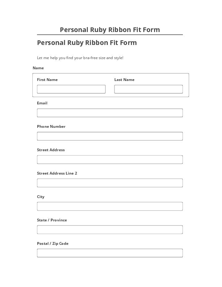 Update Personal Ruby Ribbon Fit Form
