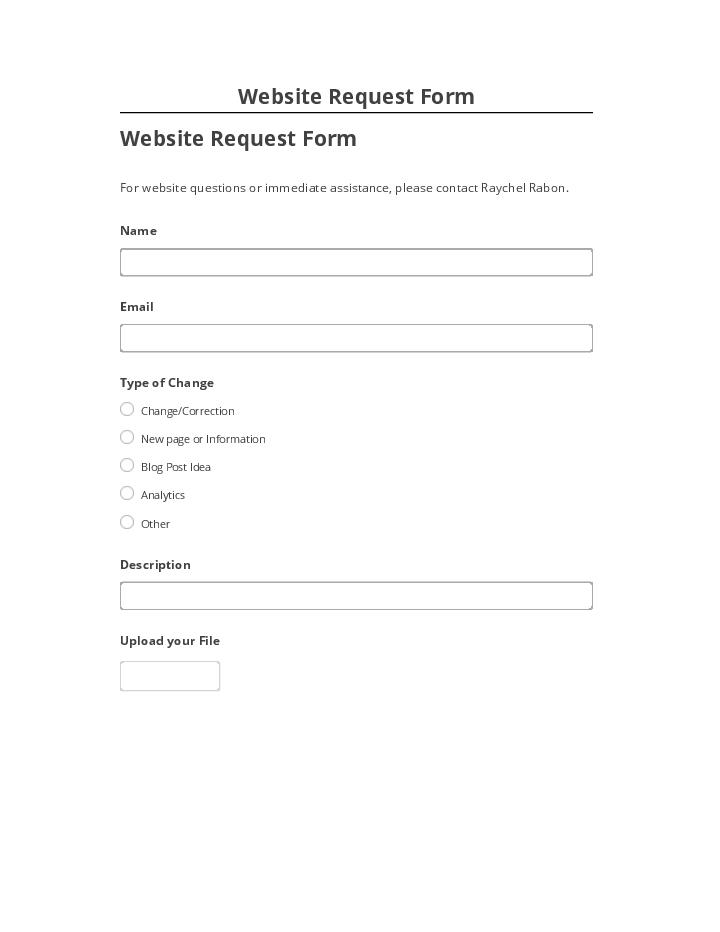 Integrate Website Request Form