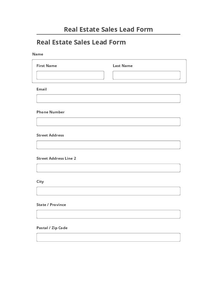 Export Real Estate Sales Lead Form