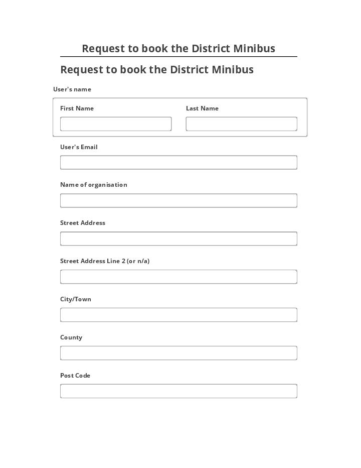 Automate Request to book the District Minibus in Netsuite