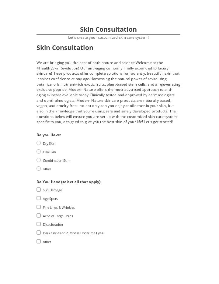 Extract Skin Consultation from Netsuite