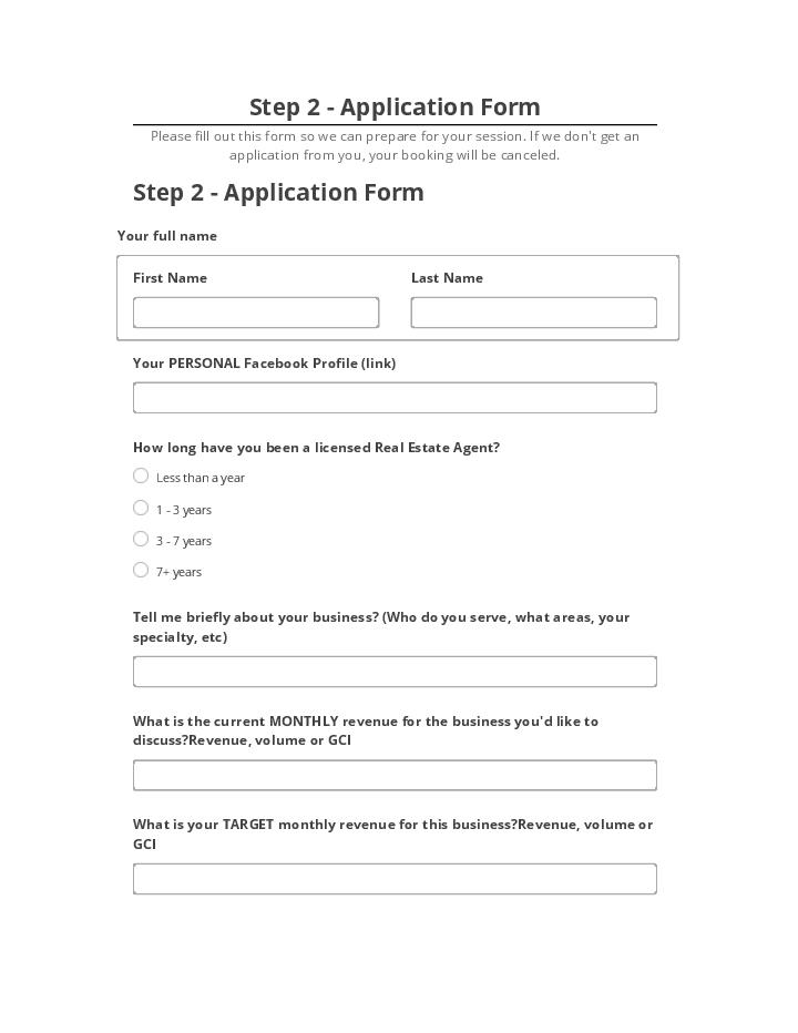 Arrange Step 2 - Application Form in Microsoft Dynamics
