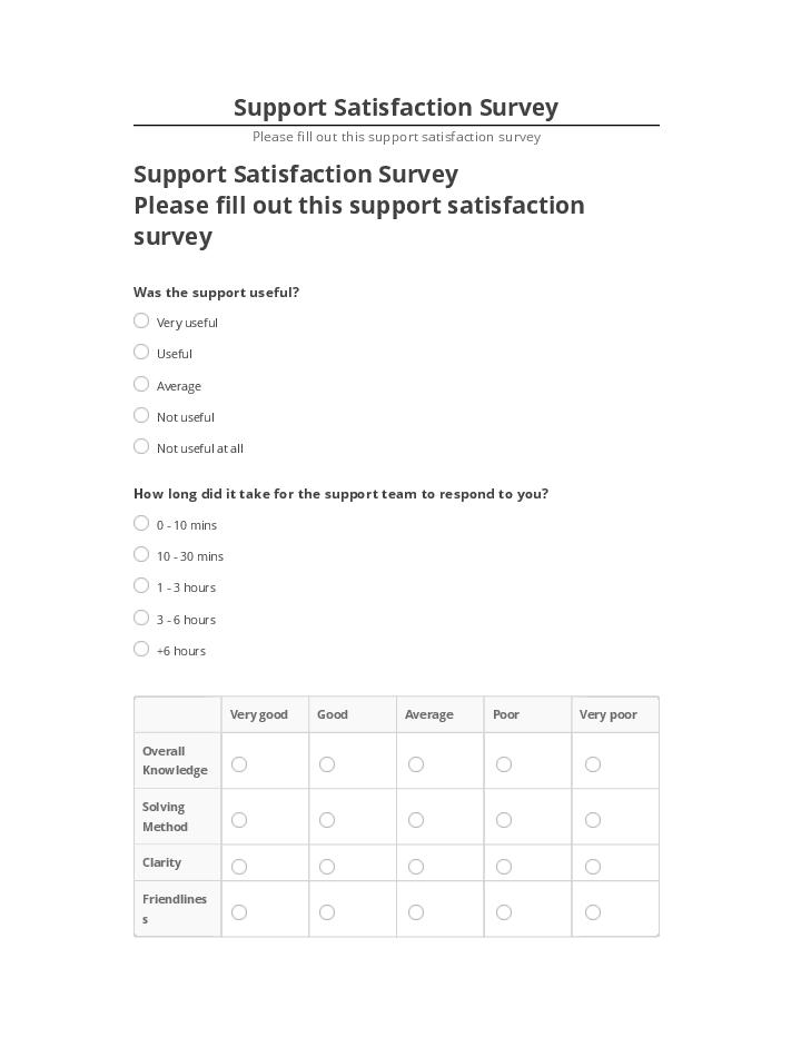 Manage Support Satisfaction Survey in Netsuite