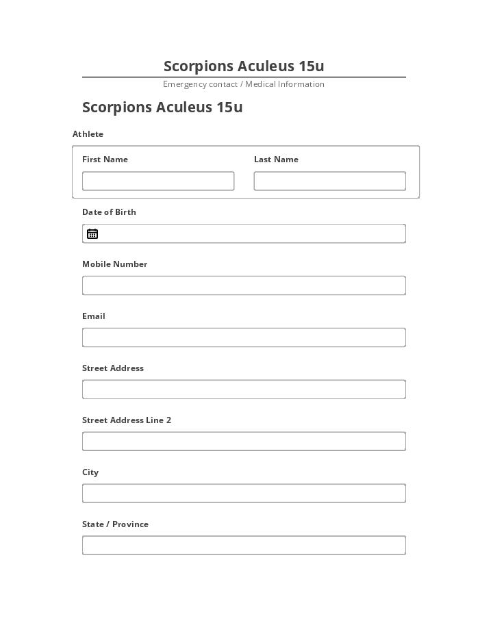Pre-fill Scorpions Aculeus 15u from Microsoft Dynamics