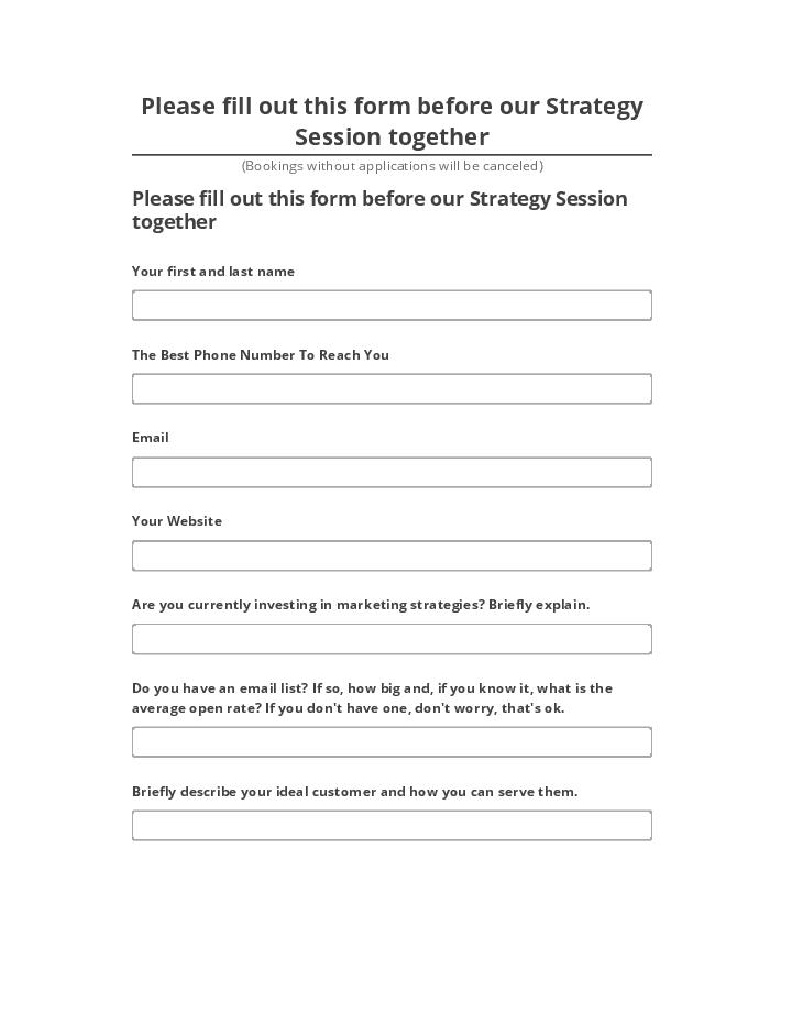 Automate Please fill out this form before our Strategy Session together in Microsoft Dynamics