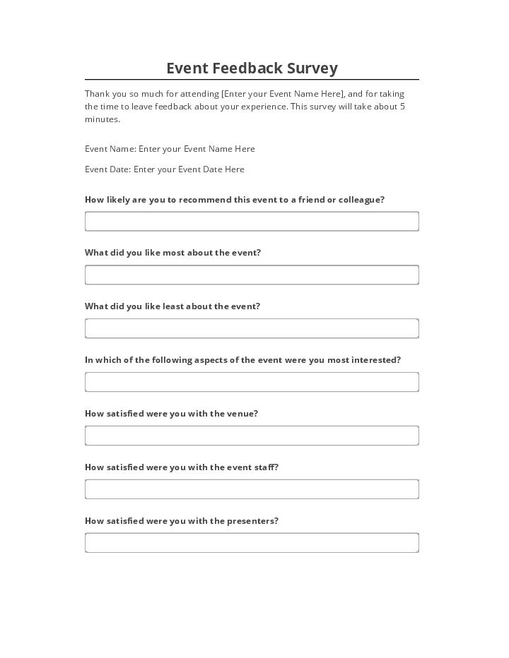 Incorporate Event Feedback Survey in Netsuite