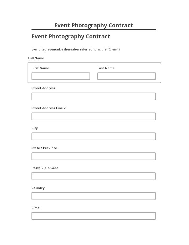 Integrate Event Photography Contract with Netsuite