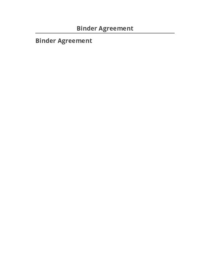 Synchronize Binder Agreement with Salesforce