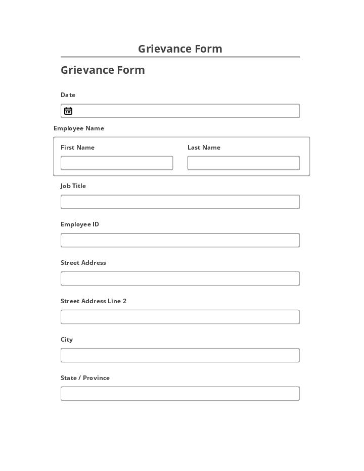 Manage Grievance Form