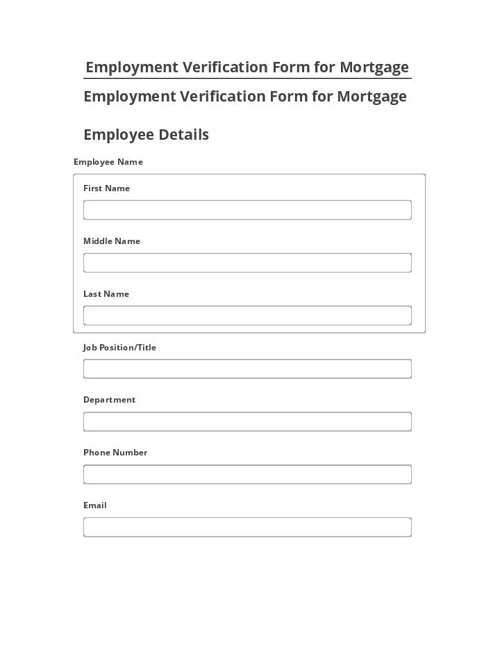 Integrate Employment Verification Form for Mortgage with Netsuite