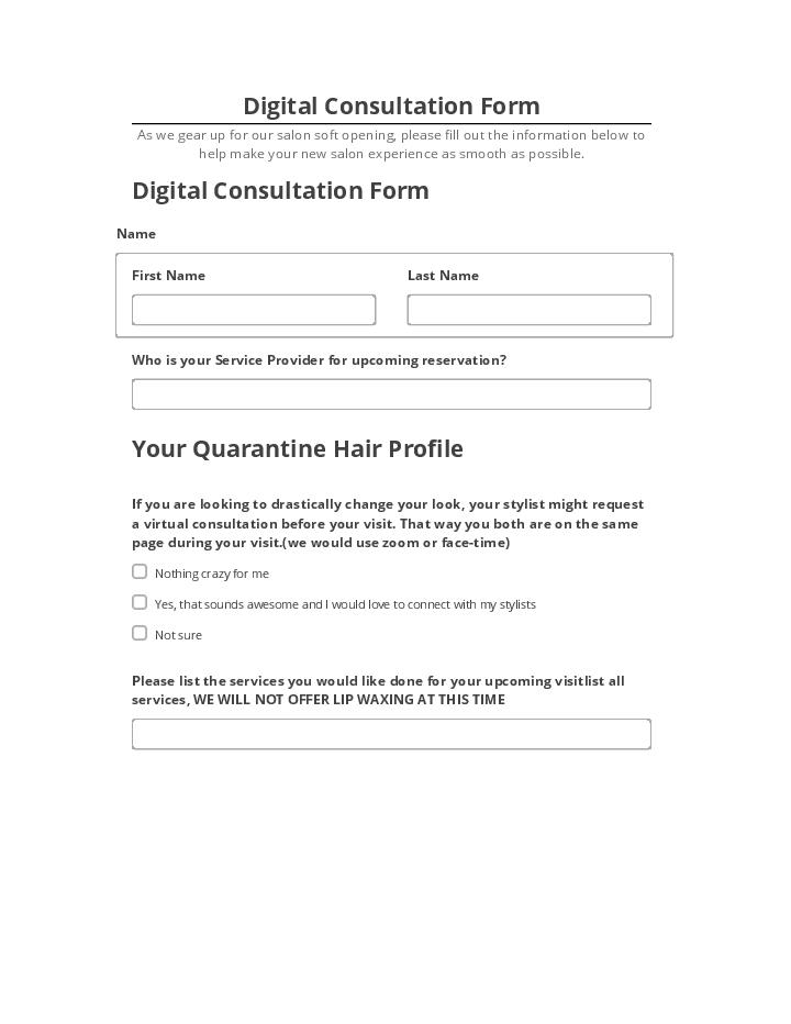 Manage Digital Consultation Form