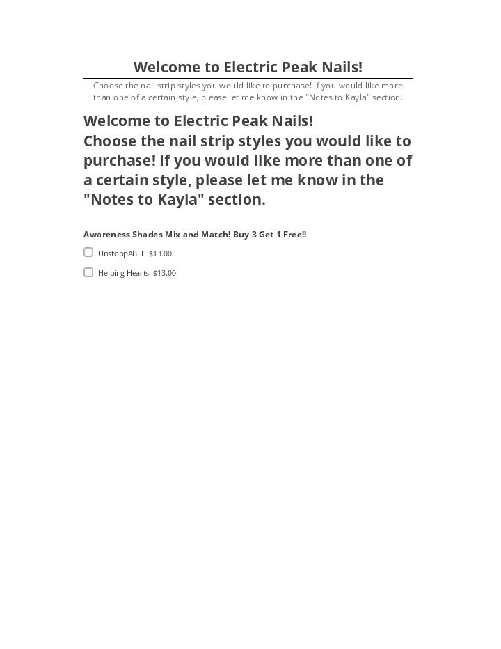 Extract Welcome to Electric Peak Nails! from Netsuite
