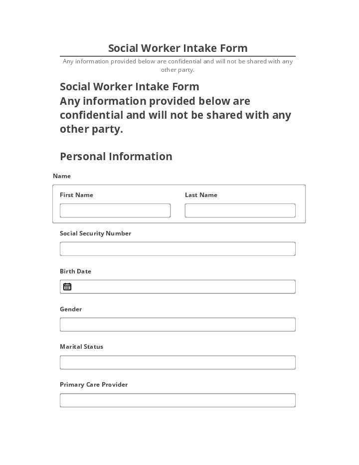 Manage Social Worker Intake Form in Salesforce