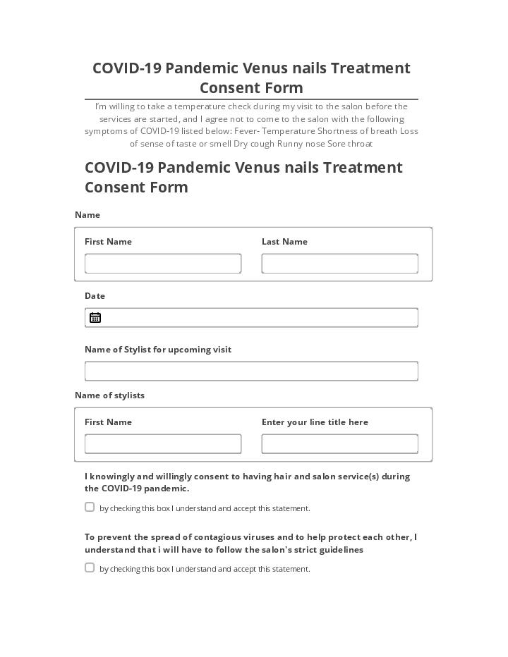 Automate COVID-19 Pandemic Venus nails Treatment Consent Form