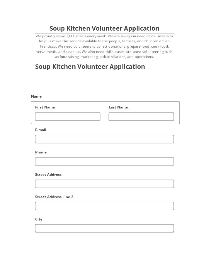 Synchronize Soup Kitchen Volunteer Application