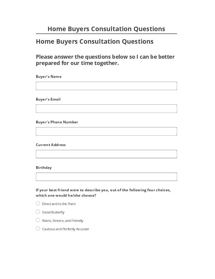 Manage Home Buyers Consultation Questions in Microsoft Dynamics