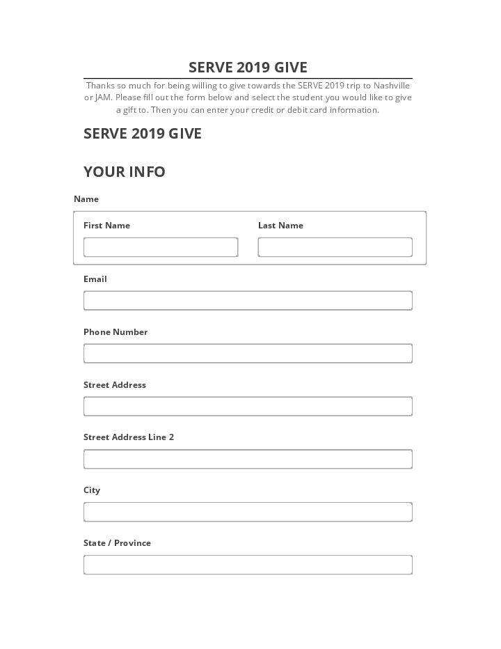 Update SERVE 2019 GIVE from Microsoft Dynamics