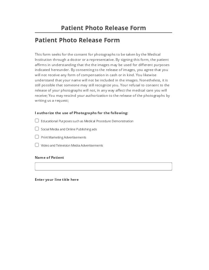 Update Patient Photo Release Form