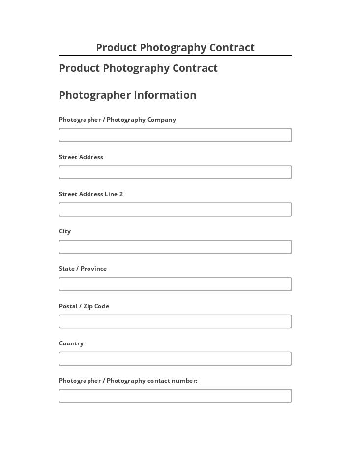 Integrate Product Photography Contract with Salesforce